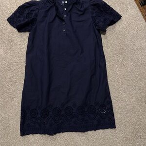 Navy Eyelet Dress